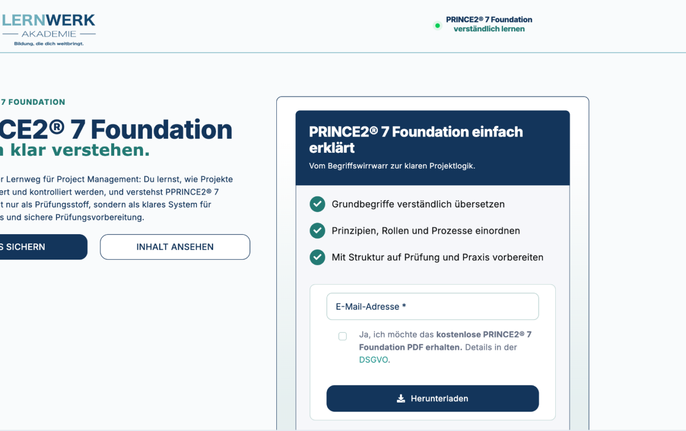 Lernwerk Akademie – PRINCE2® 7 Foundation